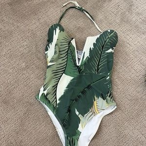 // STONE_COLD_FOX X Beach Riot Gally Cook One Piece - Palm Print